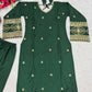 Elegant Green Embroidered Crepe Silk Suit Set for Festive and Party Wear
