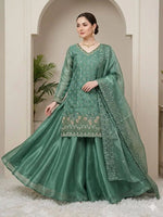 Elegant Hand Beaded Embroidered Palazzo Suit Set for Festive and Family Functions