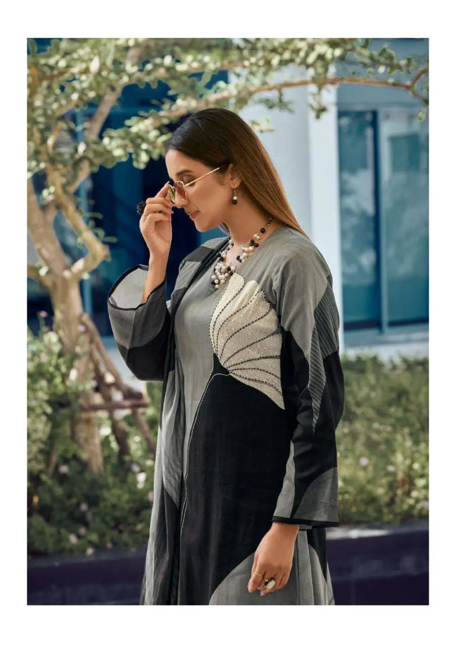 Elegant Heavy Poly Rayon Digital Print Kurti Set with Straight Pant & Mal Chanderi Dupatta