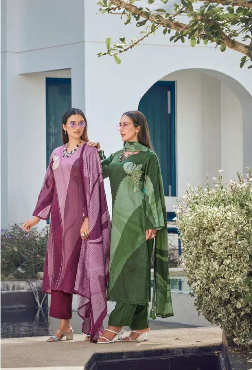 Elegant Heavy Poly Rayon Digital Print Kurti Set with Straight Pant & Mal Chanderi Dupatta