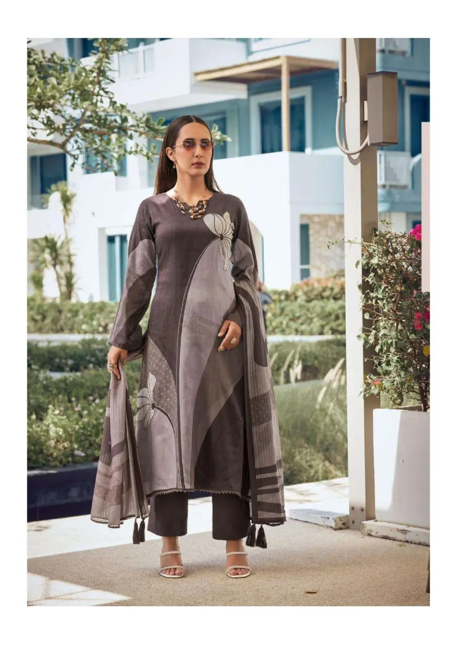 Elegant Heavy Poly Rayon Digital Print Kurti Set with Straight Pant & Mal Chanderi Dupatta