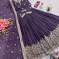 Elegant Heavy Shimmer Silk Gown with Dupatta – Embroidery Sequins Work, 3.5 Meter Flair, Fully Stitched