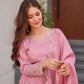 Elegant Heavy Shimmer Silk Gown with Dupatta – Embroidery Sequins Work, 3.5 Meter Flair, Fully Stitched