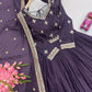 Elegant Heavy Shimmer Silk Gown with Dupatta – Embroidery Sequins Work, 3.5 Meter Flair, Fully Stitched