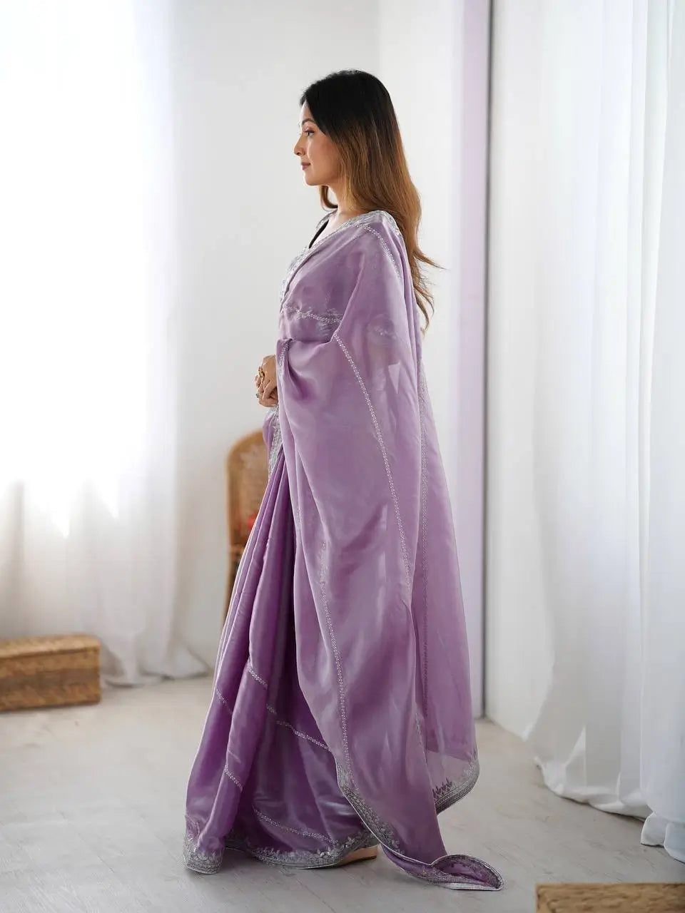 Elegant JMC Silk Saree for Festive, Party and Evening Occasions