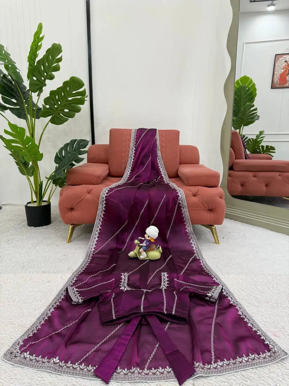 Elegant JMC Silk Saree for Festive, Party and Evening Occasions