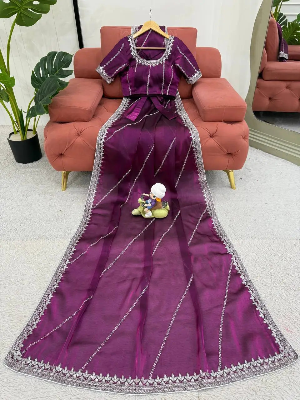 Elegant JMC Silk Saree for Festive, Party and Evening Occasions