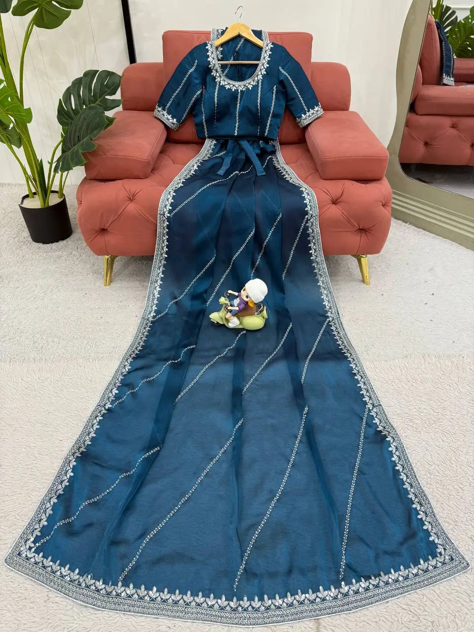 Elegant JMC Silk Saree for Festive, Party and Evening Occasions
