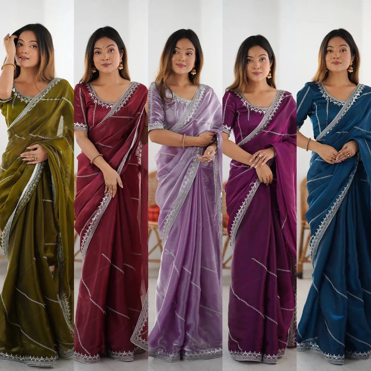 Elegant JMC Silk Saree for Festive, Party and Evening Occasions