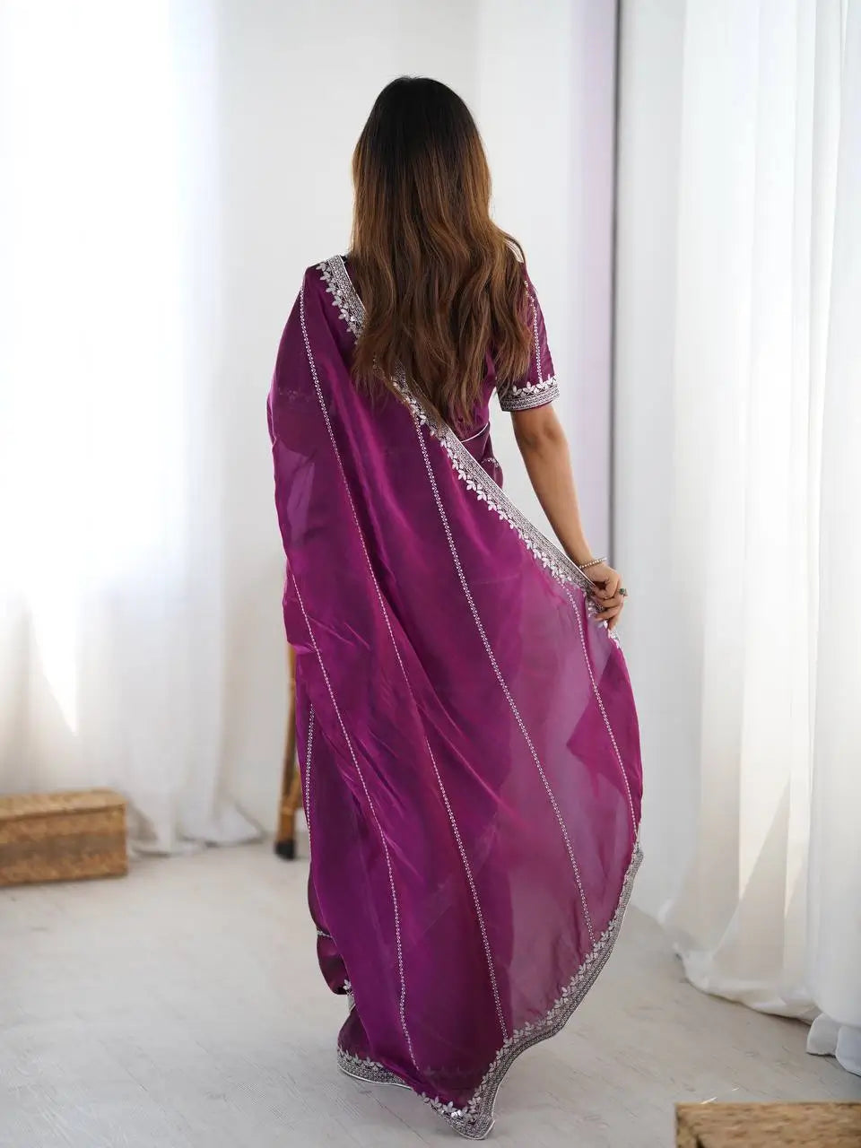 Elegant JMC Silk Saree for Festive, Party and Evening Occasions