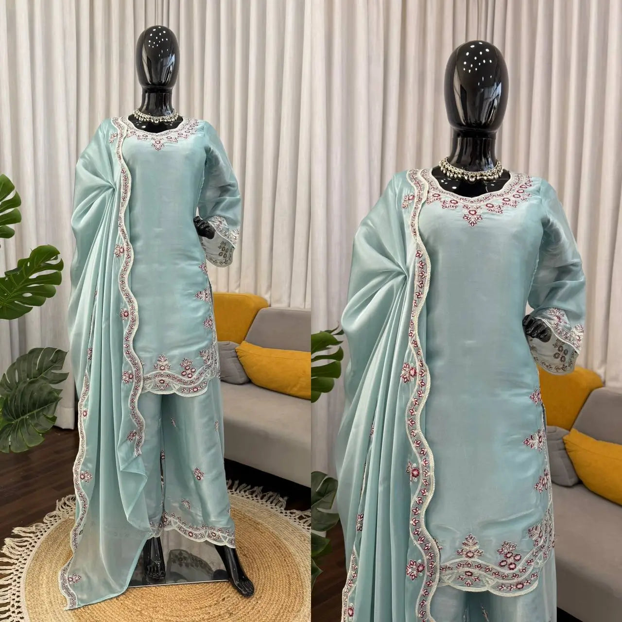 Elegant JMC Silk Suit Set for Festive, Wedding and Occasion Wear