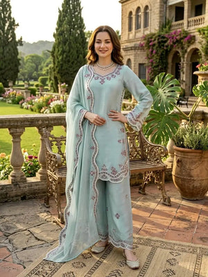 Elegant JMC Silk Suit Set for Festive, Wedding and Occasion Wear