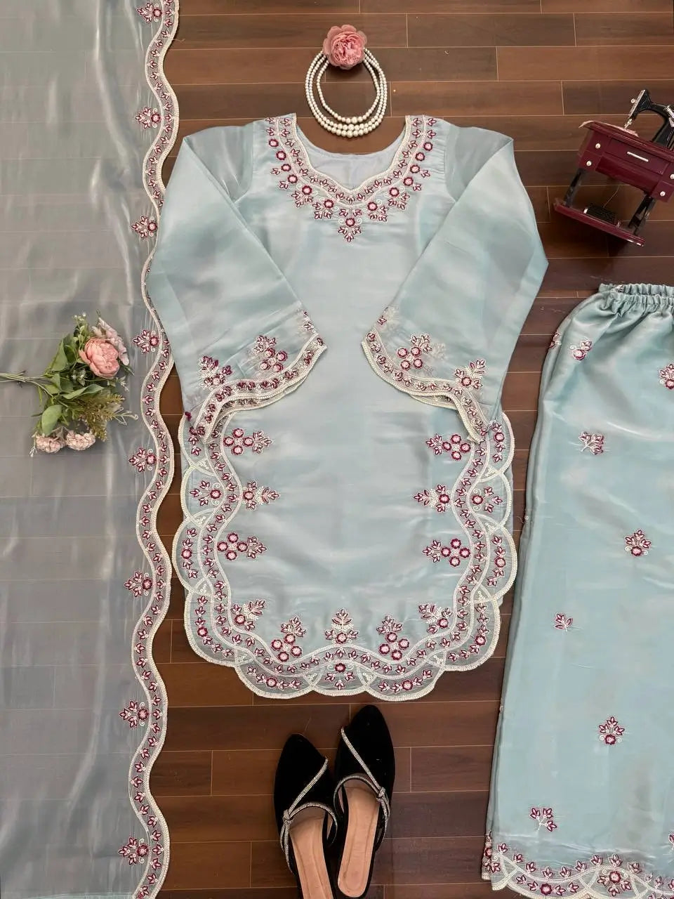 Elegant JMC Silk Suit Set for Festive, Wedding and Occasion Wear