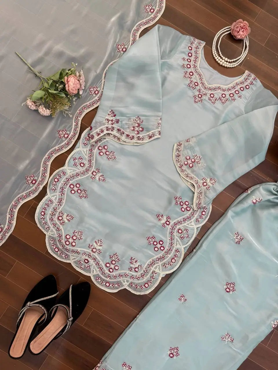 Elegant JMC Silk Suit Set for Festive, Wedding and Occasion Wear
