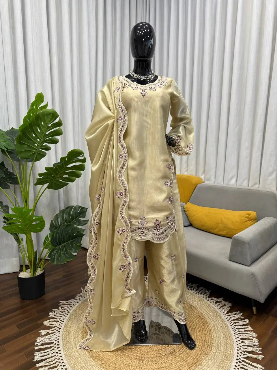 Elegant JMC Silk Suit Set for Festive, Wedding and Occasion Wear