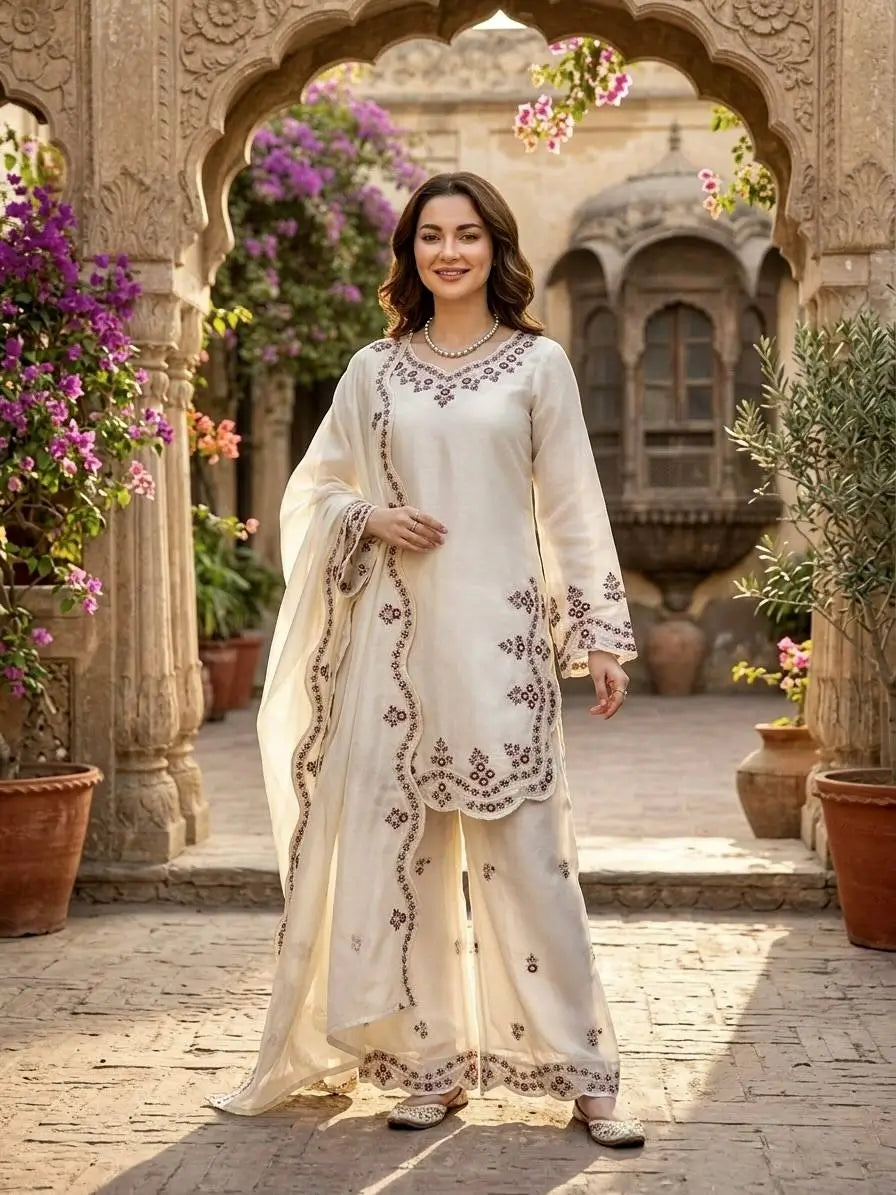 Elegant JMC Silk Suit Set for Festive, Wedding and Occasion Wear
