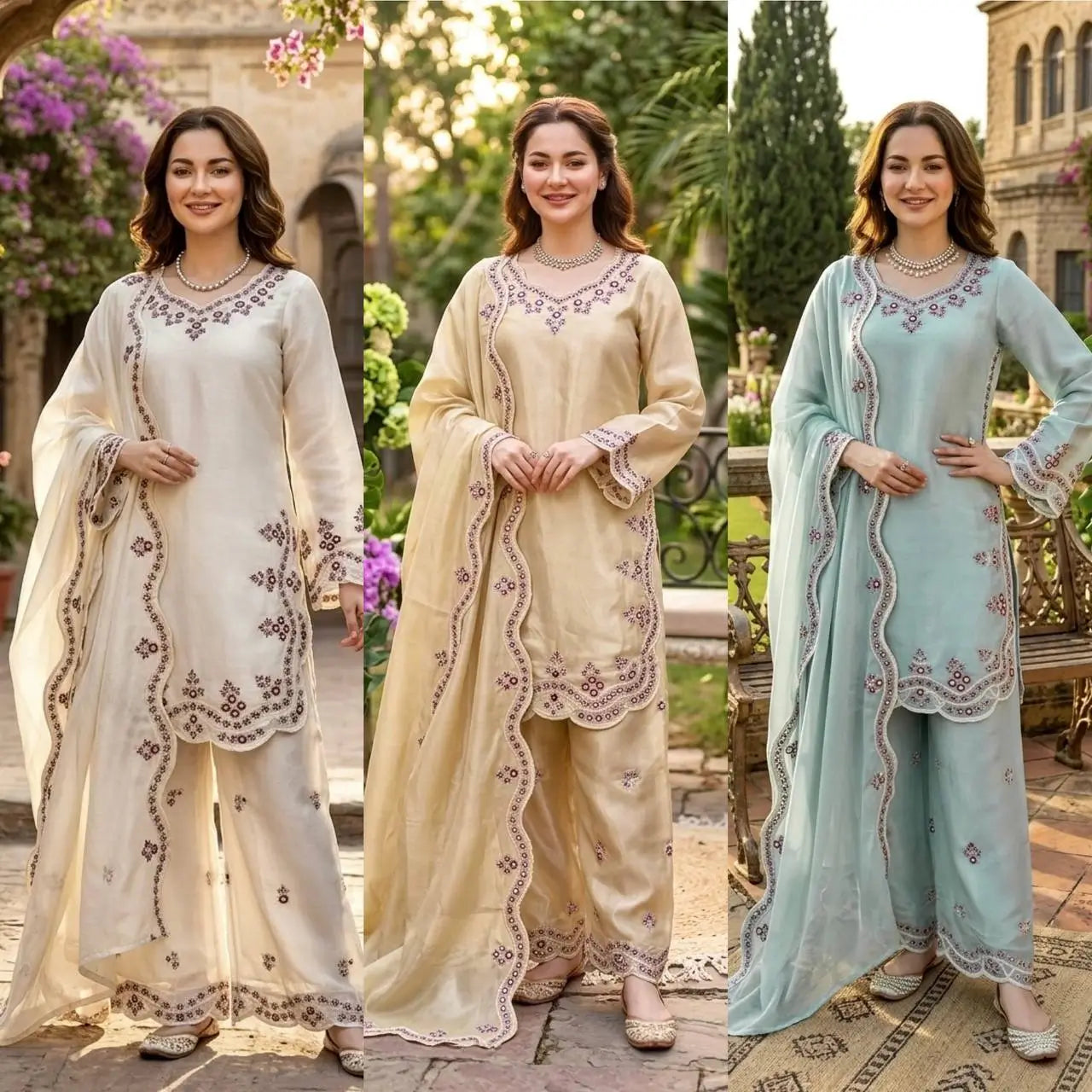 Elegant JMC Silk Suit Set for Festive, Wedding and Occasion Wear