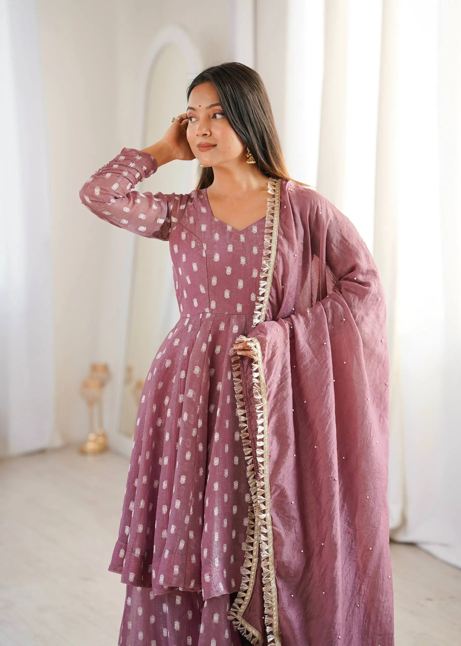 Elegant Jacquard Sharara Suit Set for Festive and Family Functions