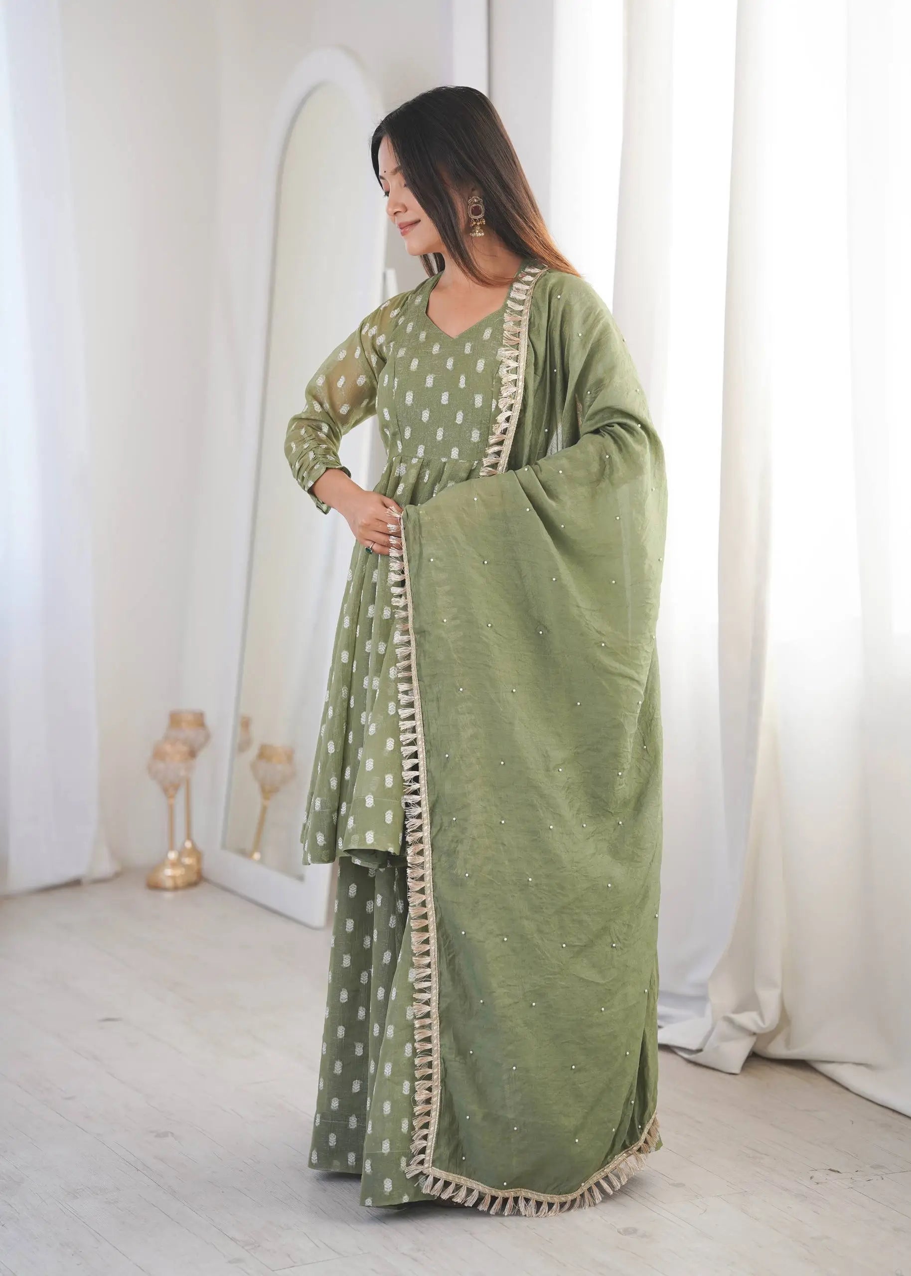 Elegant Jacquard Sharara Suit Set for Festive and Family Functions