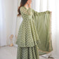 Elegant Jacquard Sharara Suit Set for Festive and Family Functions