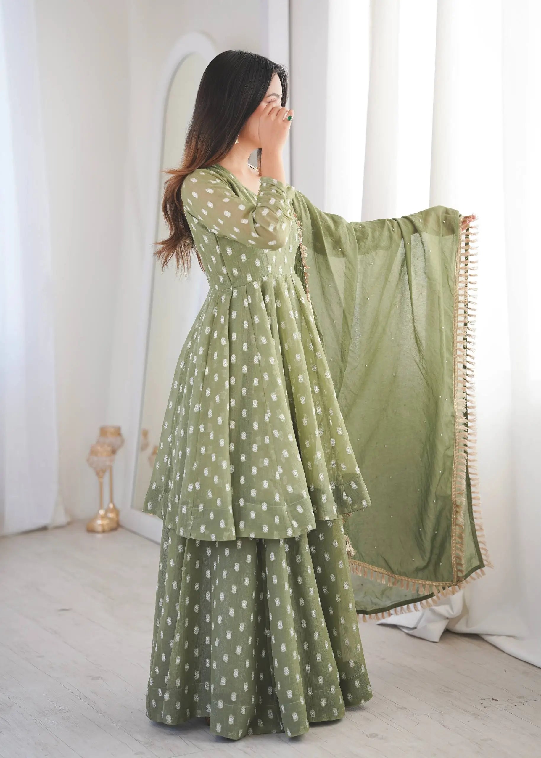 Elegant Jacquard Sharara Suit Set for Festive and Family Functions