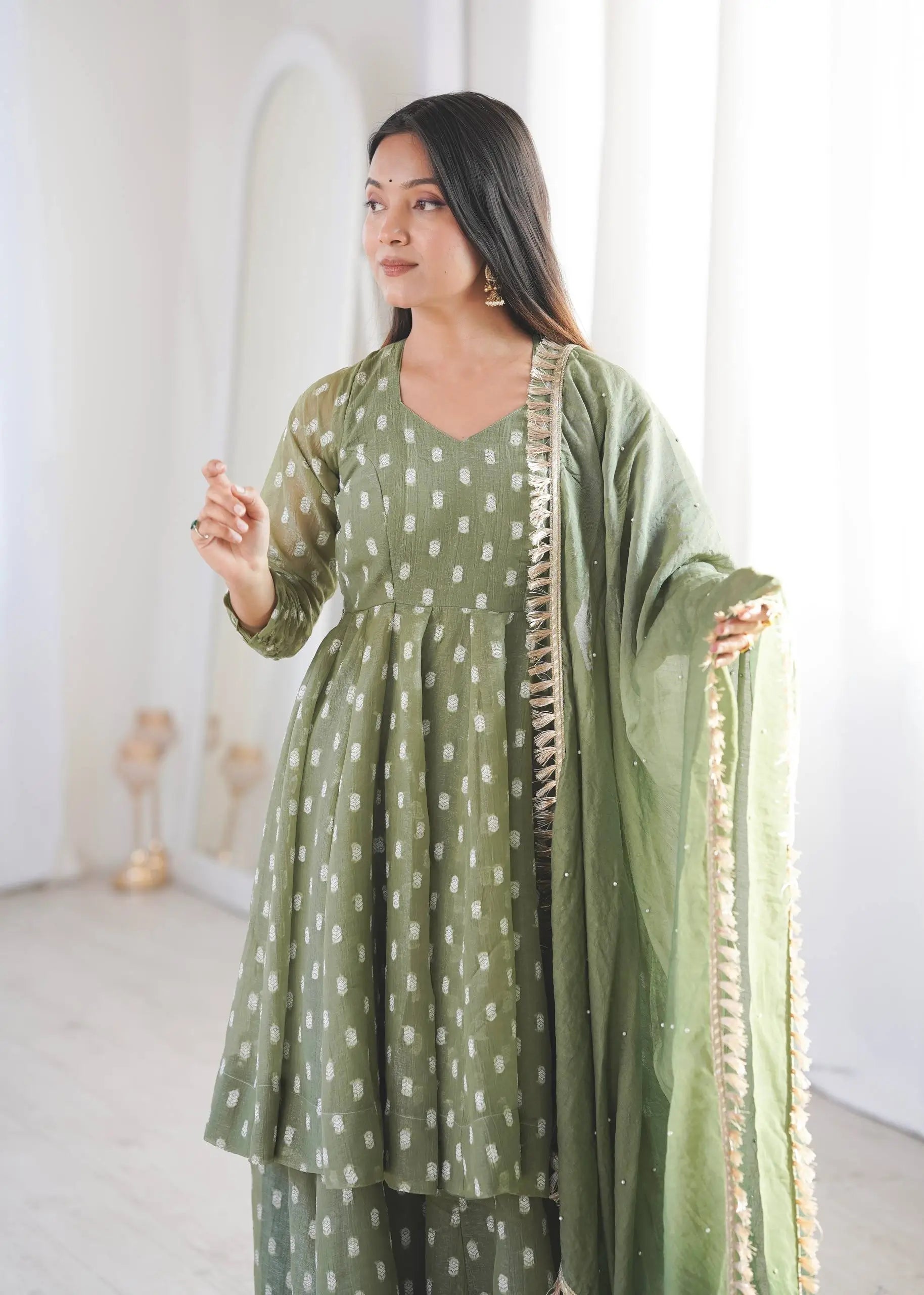 Elegant Jacquard Sharara Suit Set for Festive and Family Functions