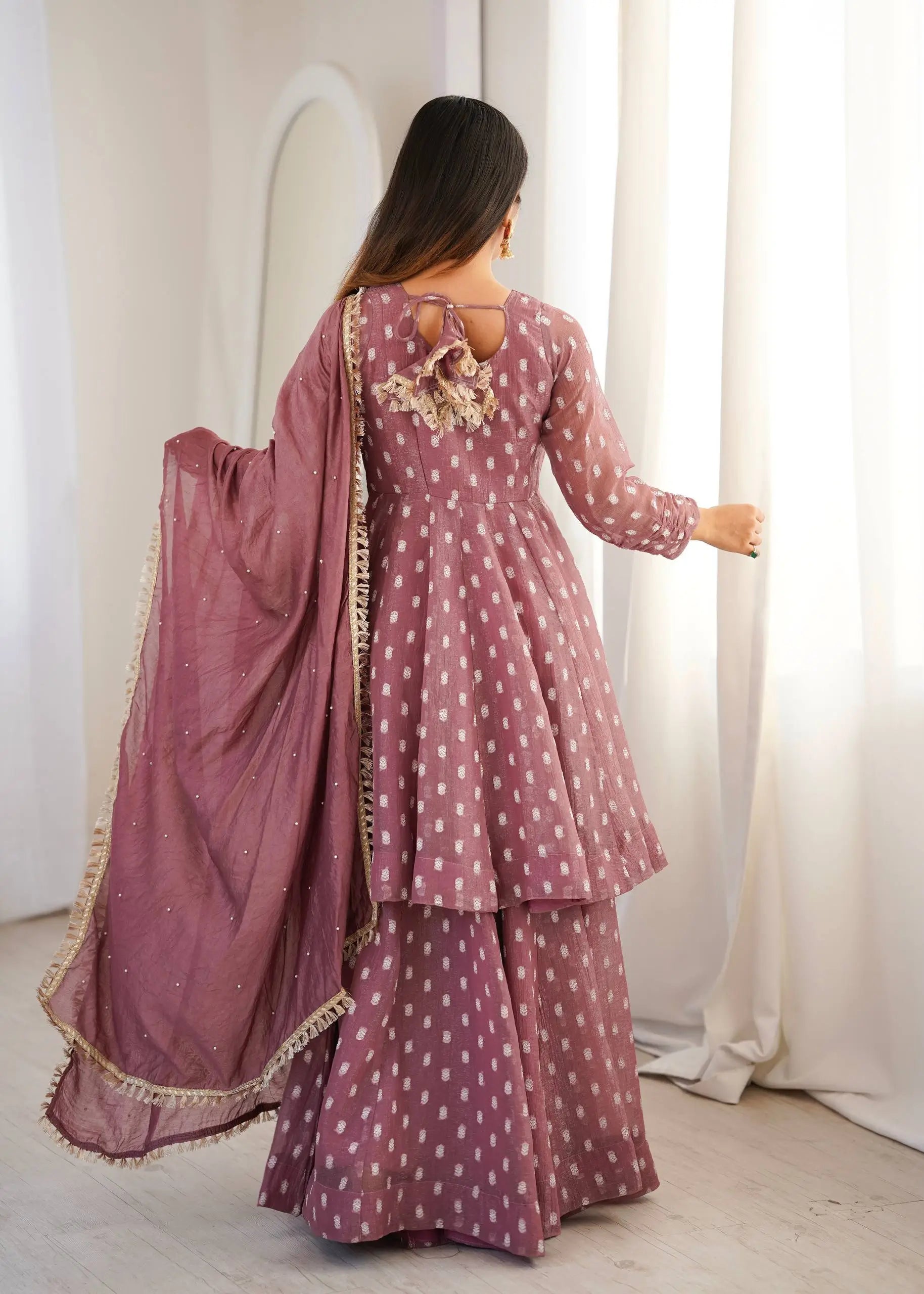 Elegant Jacquard Sharara Suit Set for Festive and Family Functions