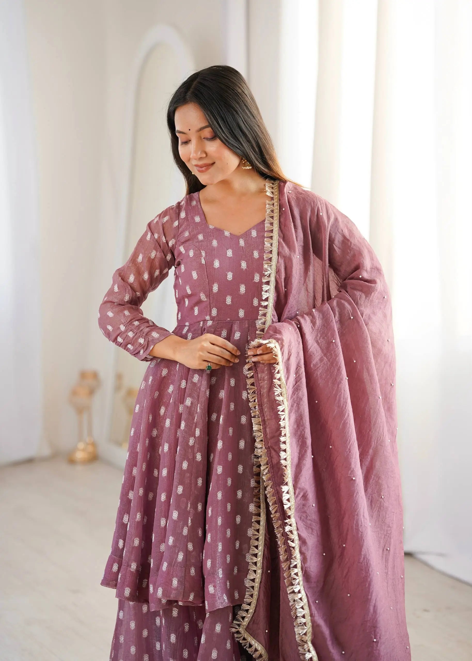 Elegant Jacquard Sharara Suit Set for Festive and Family Functions