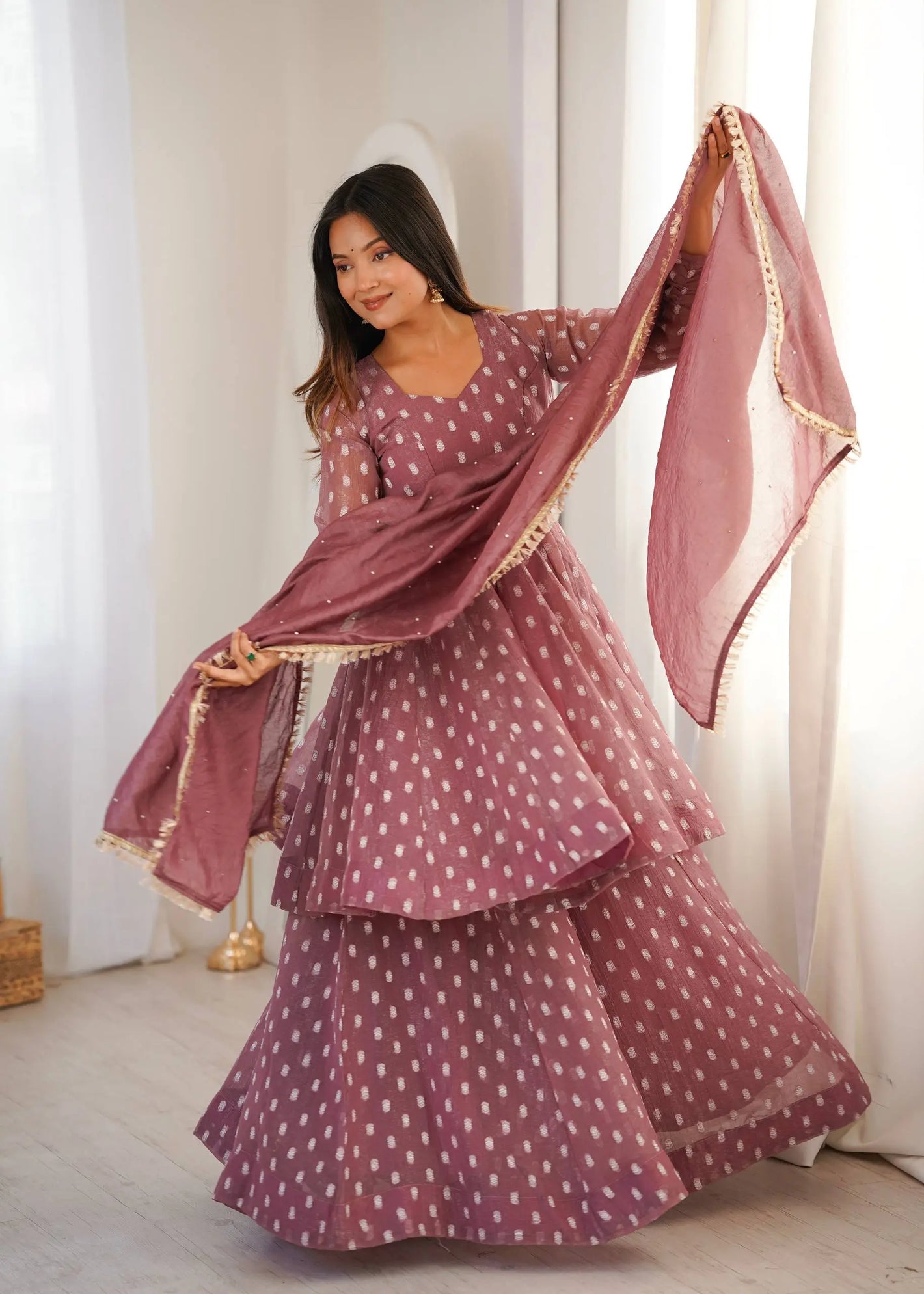 Elegant Jacquard Sharara Suit Set for Festive and Family Functions