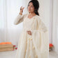 Elegant Kora Cotton Anarkali Gown Set for Festive and Wedding Wear