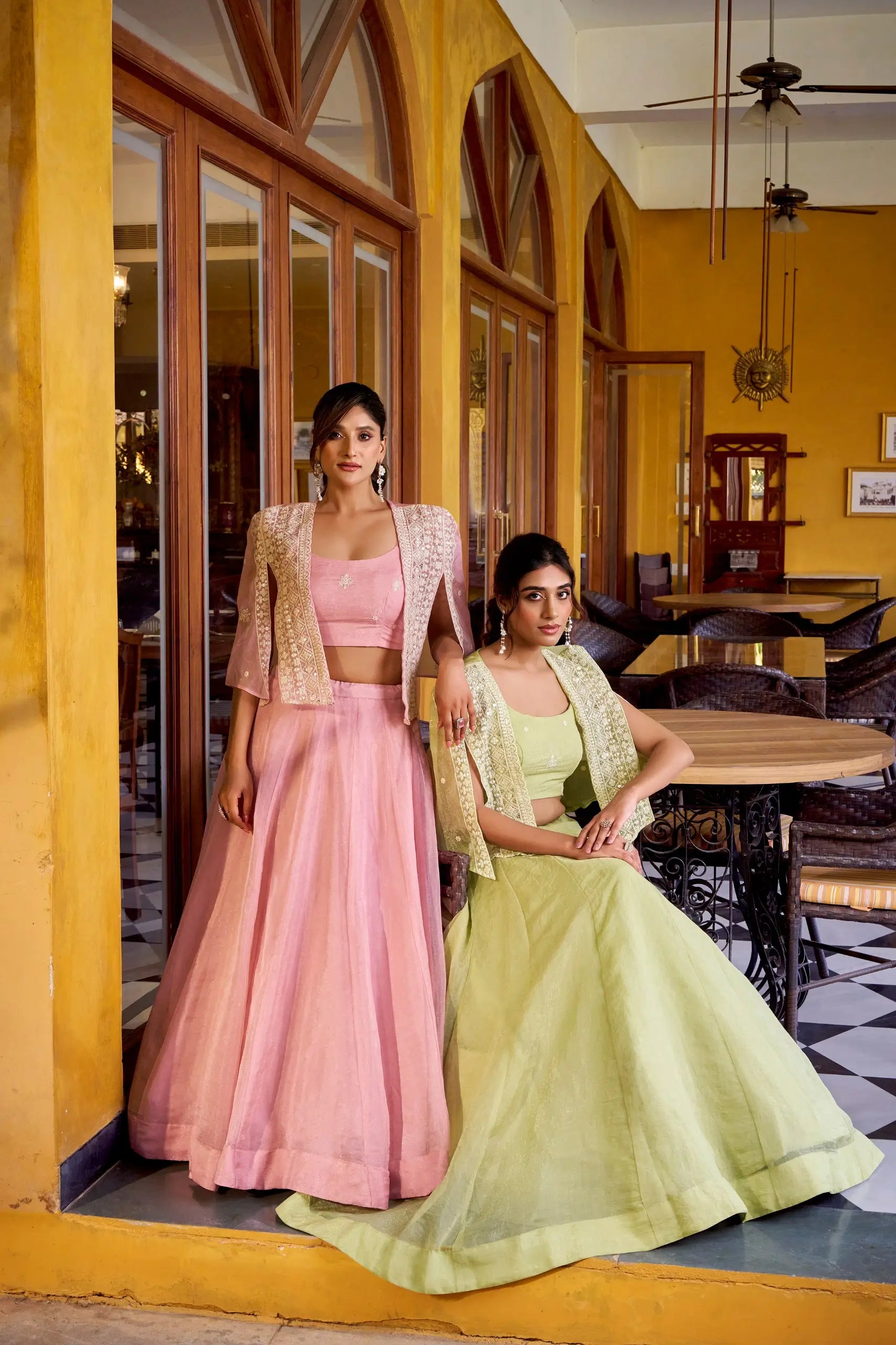 Elegant Linen Crush Lehenga Set with Embroidered Koti for Wedding and Festive Wear