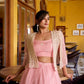 Elegant Linen Crush Lehenga Set with Embroidered Koti for Wedding and Festive Wear