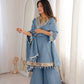 Elegant Mirror Work Organza Silk Sharara Set for Festive and Wedding Wear