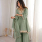 Elegant Mirror Work Organza Silk Sharara Set for Festive and Wedding Wear