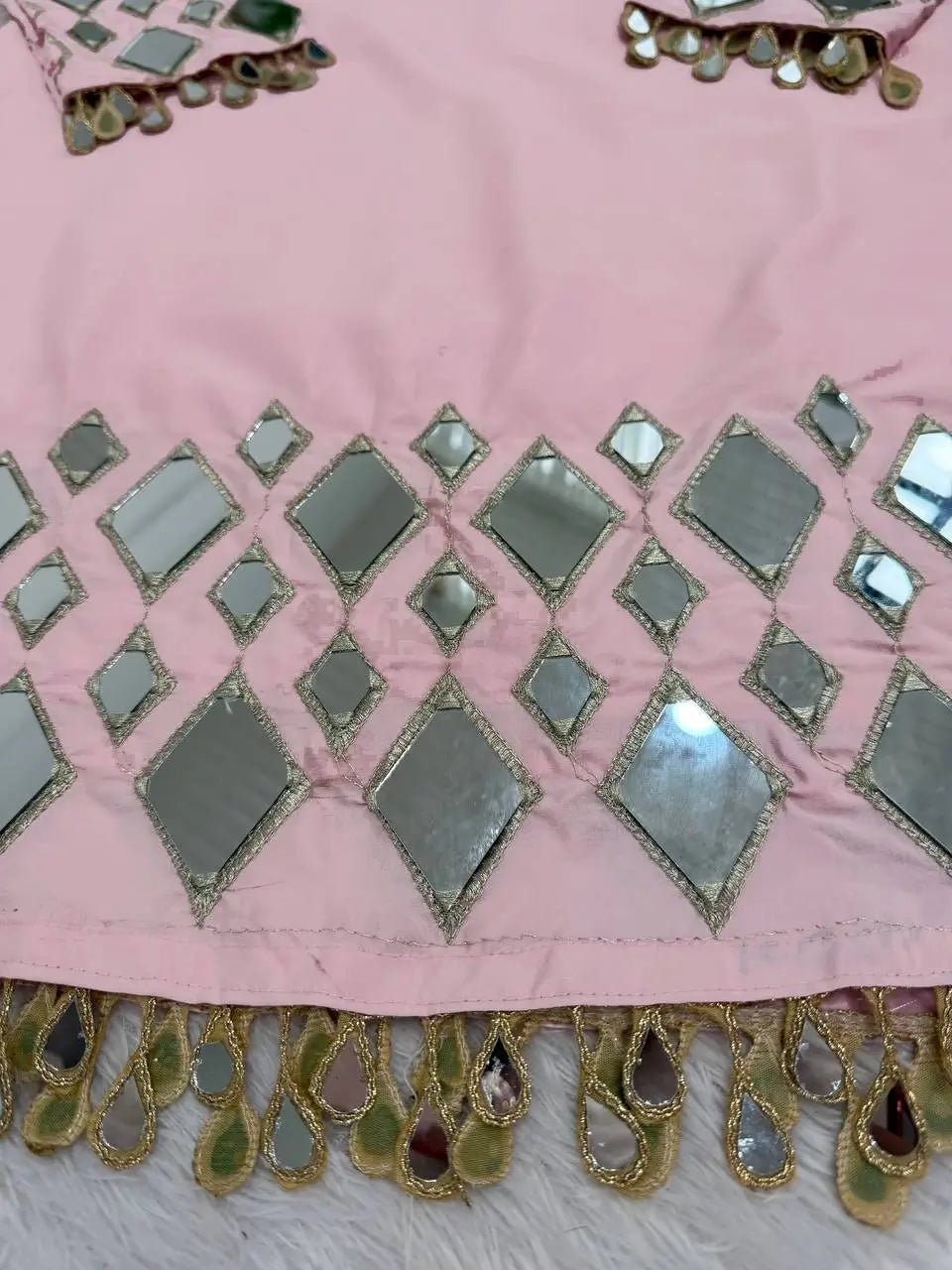 Elegant Mirror Work Sharara Suit Set