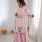 Elegant Mirror Work Sharara Suit Set