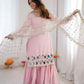 Elegant Mirror Work Sharara Suit Set