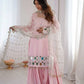 Elegant Mirror Work Sharara Suit Set