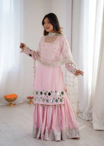 Elegant Mirror Work Sharara Suit Set