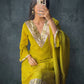 Elegant Mirror Work Silk Kurta Palazzo Set with Dupatta for Festive Wear