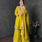 Elegant Mirror Work Silk Kurta Palazzo Set with Dupatta for Festive Wear