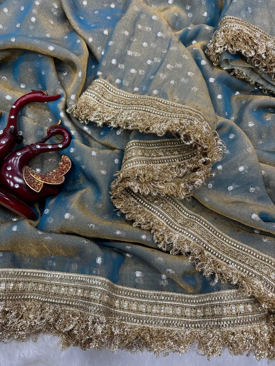 Elegant Moss Silk Saree for Festive and Wedding Wear