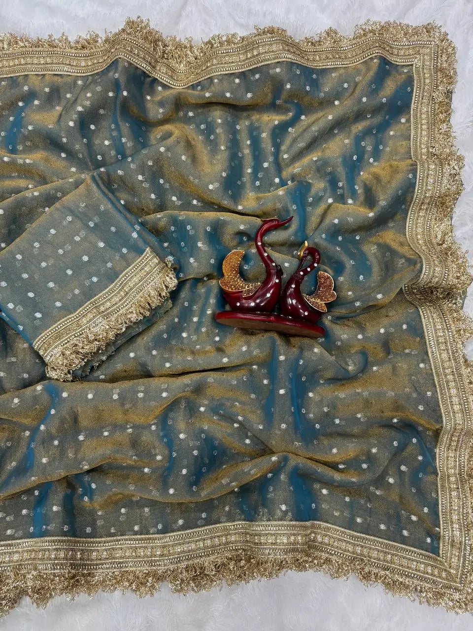 Elegant Moss Silk Saree for Festive and Wedding Wear