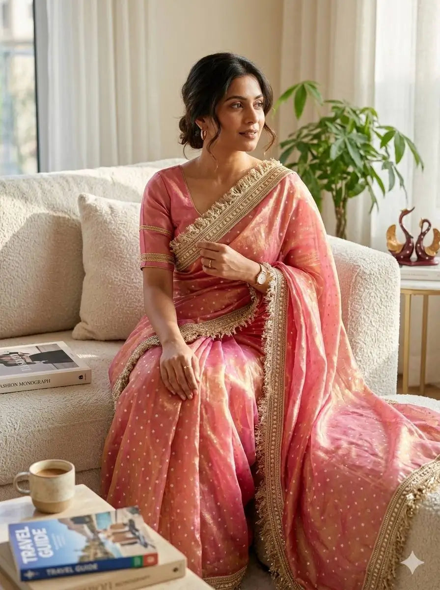 Elegant Moss Silk Saree for Festive and Wedding Wear