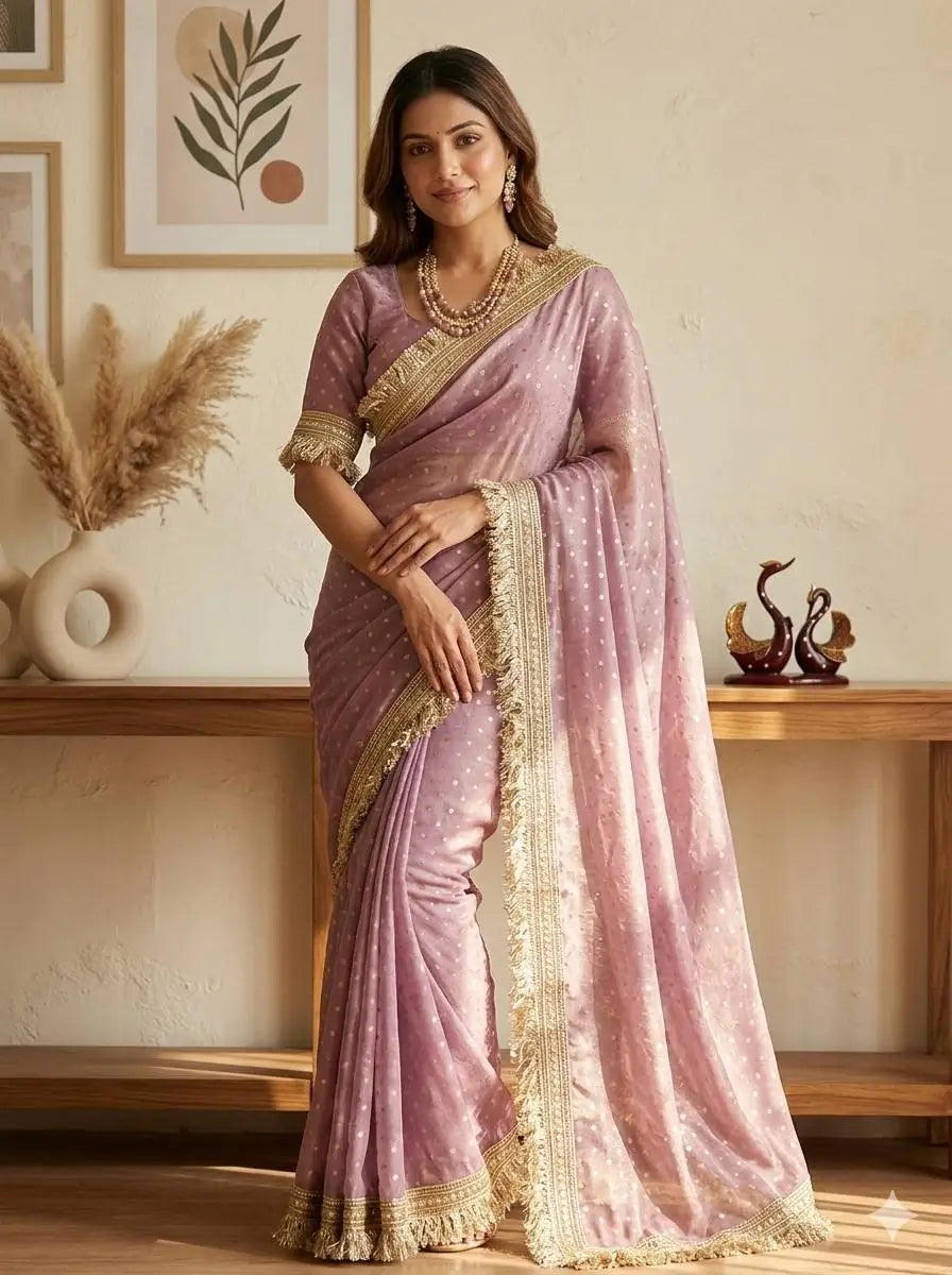 Elegant Moss Silk Saree for Festive and Wedding Wear