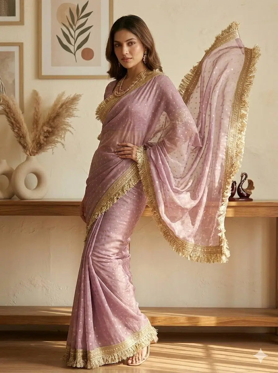 Elegant Moss Silk Saree for Festive and Wedding Wear