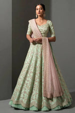 Elegant Mulberry Silk Lehenga Set with Sequins and Dori Work for Wedding and Festive Wear