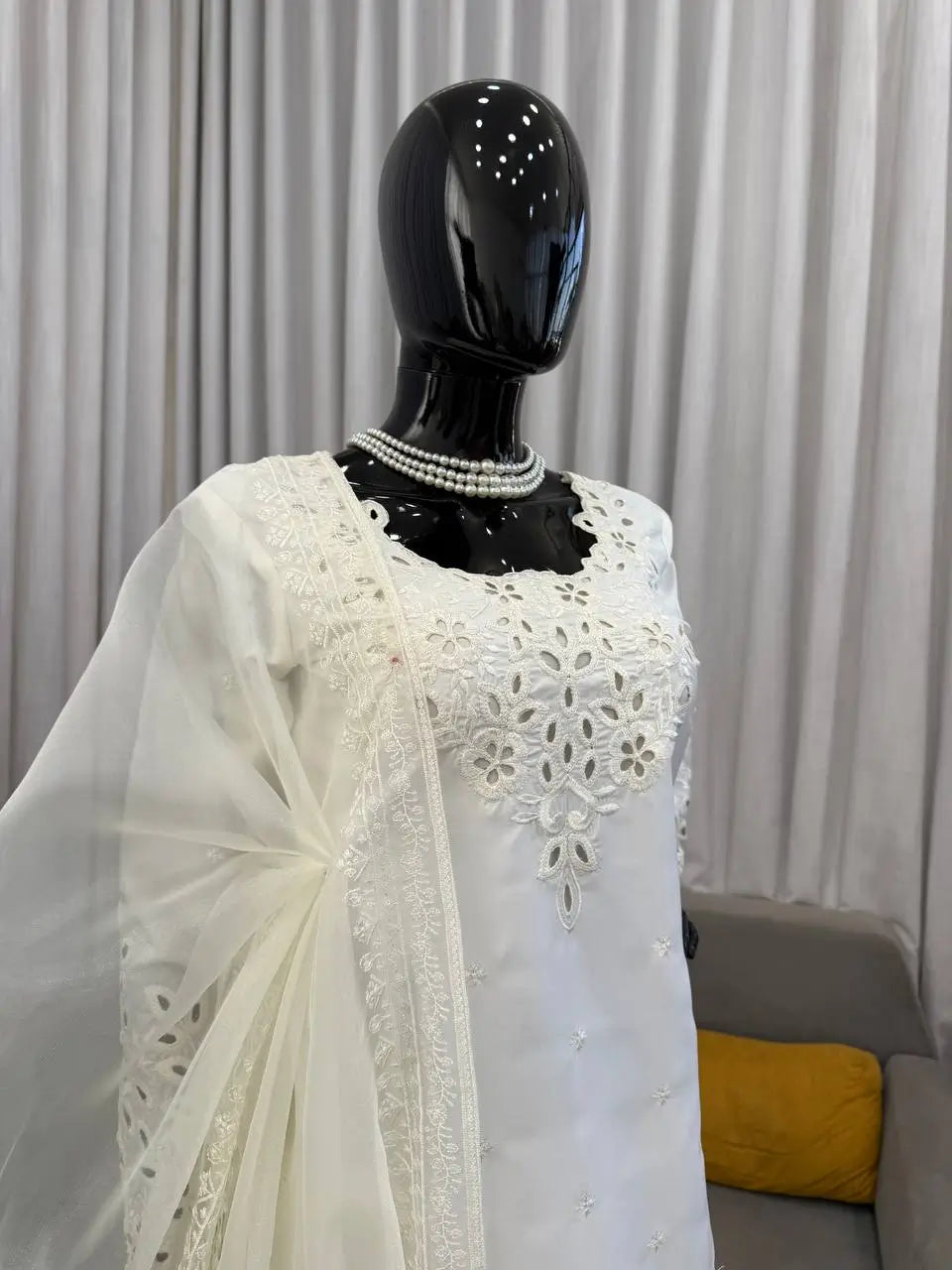 Elegant Natural Crepe Plazo Set for Festive and Formal Wear