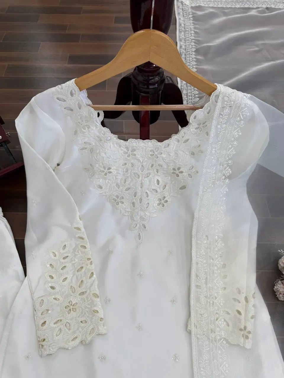 Elegant Natural Crepe Plazo Set for Festive and Formal Wear