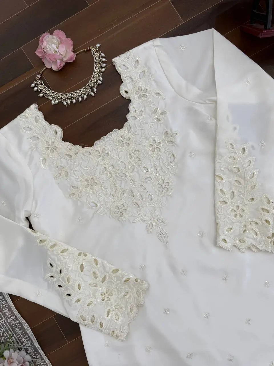 Elegant Natural Crepe Plazo Set for Festive and Formal Wear